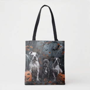 Tote Bag American Staffordshire Chien de nuit d'Halloween