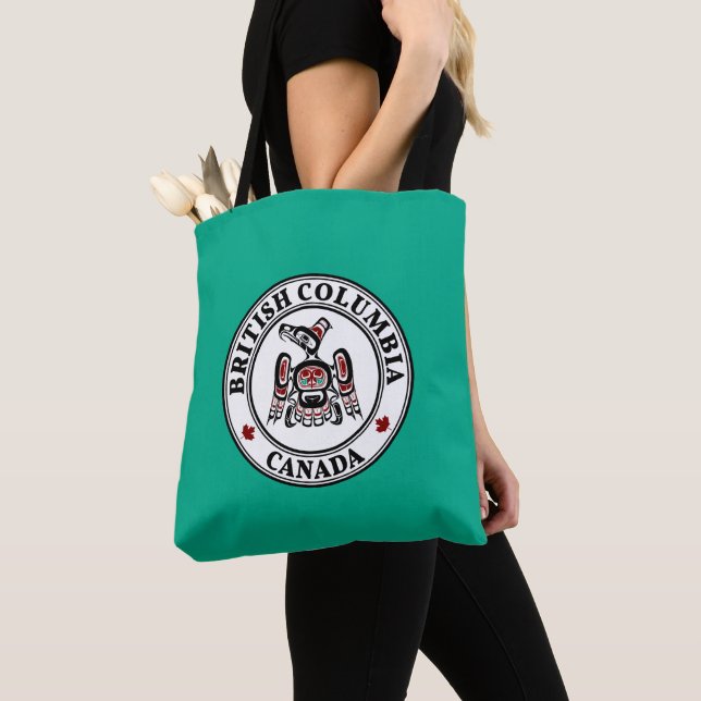 Tote Bag Amérindien Noir Kaigani Thunderbird Fourre-tout (De près)