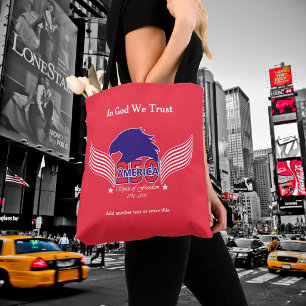 Tote Bag Amérique 250e-Esprit de Liberté-Rouge-Texte modifi