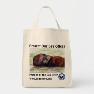 Tote Bag Amis du coton organique Fourre-tout de loutre de