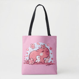 Tote Bag Amis du printemps rose