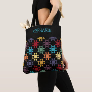 Tote Bag Amish Quilt Imprimer Couleurs Lumineuses Personnal