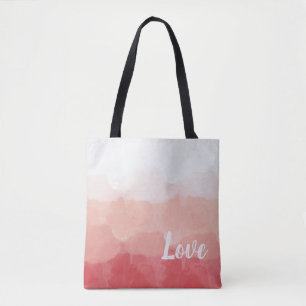 Tote Bag Amour à l'aquarelle rose