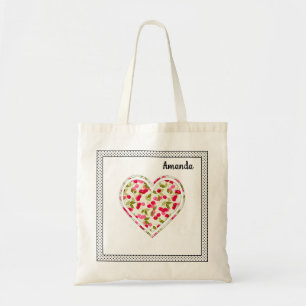 Tote Bag Amour, baies, cerise