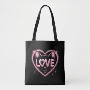 Tote Bag Amour de chat étincelant