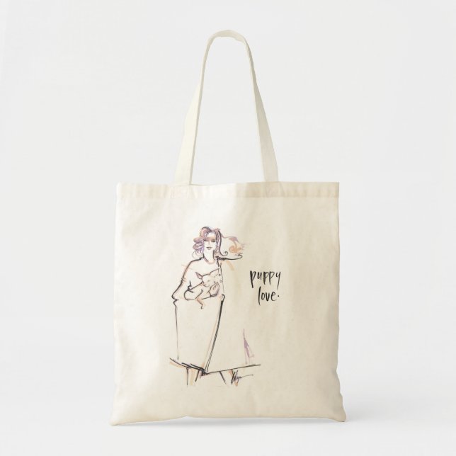 Tote Bag Amour de chiot (Devant)