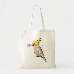 Tote Bag Amour d'oiseau perroquet cacatoès cartoon cannelle