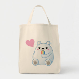 Tote Bag Amour d'ours blanc