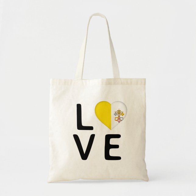 Tote Bag Amour - Drapeau de la ville du Vatican (Devant)