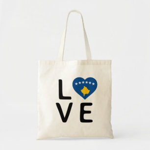 Tote Bag Amour - Drapeau du Kosovo