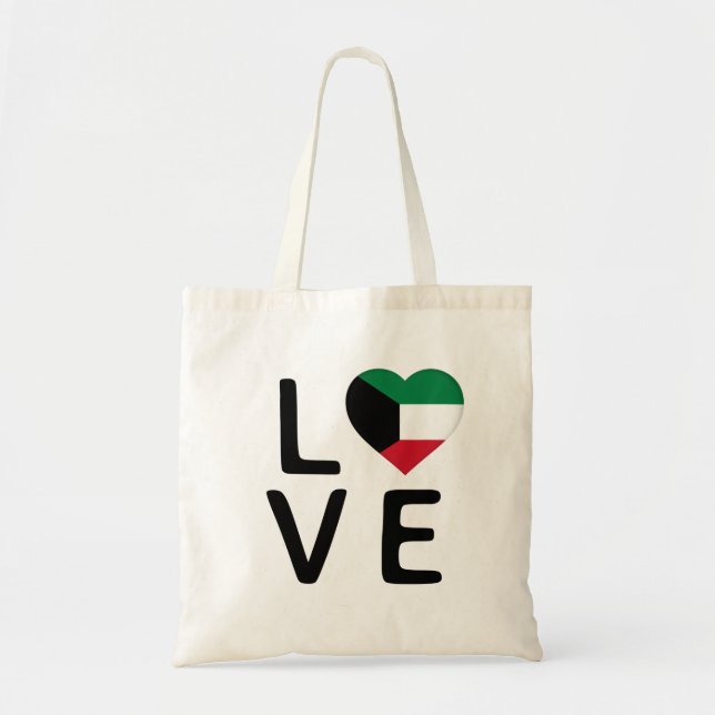 Tote Bag Amour - Drapeau du Koweït (Devant)