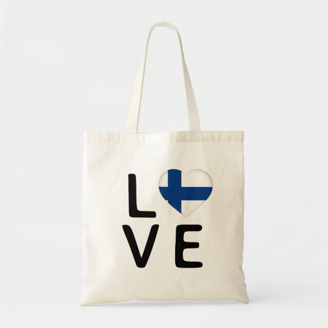 Tote Bag Amour - Drapeau Finlande (Devant)