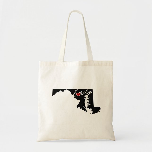 Tote Bag Amour du Maryland !  Cadeaux pour des amants de DM (Devant)