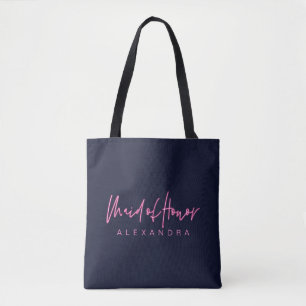 Tote Bag Amour électrique Neon Coeur rose, femme d'honneur