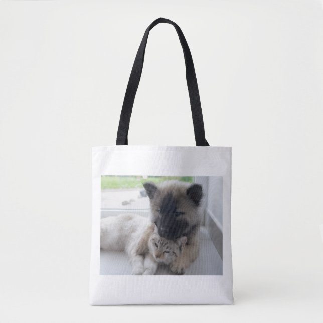 Tote Bag Amour entre chien et chat  (Devant)
