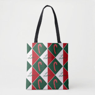 Tote Bag Amour et Canne de Bonbon