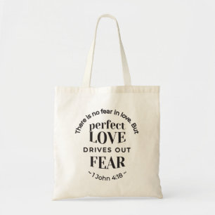 Tote Bag Amour Éternel - 1 Jean 4:18 Citation Écriture Art