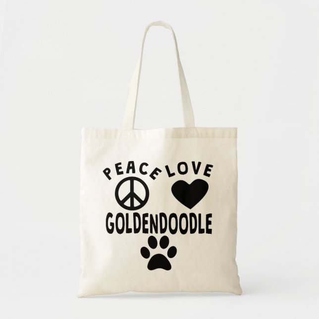 Tote Bag Amour Goldendoodle de paix (Devant)