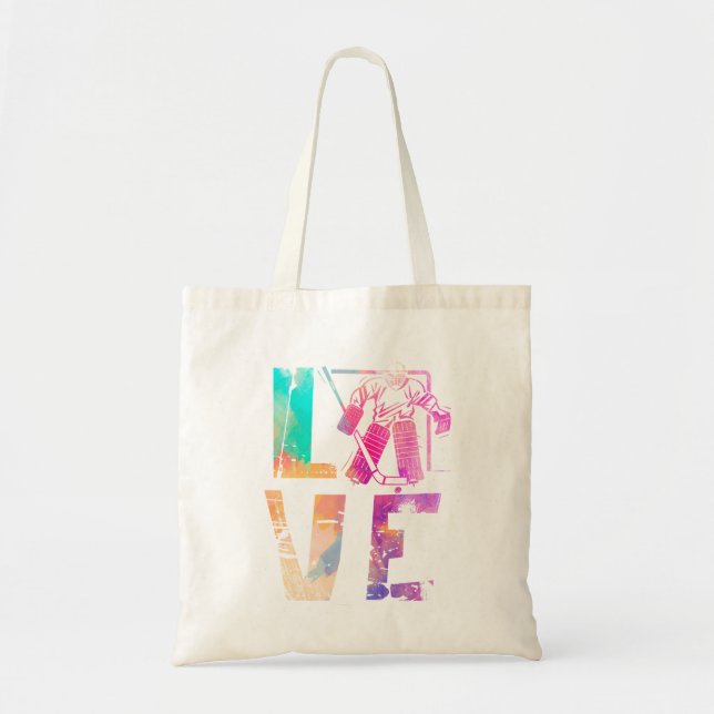 Tote Bag Amour Hockey sur glace filles Dons de hockey femme (Devant)