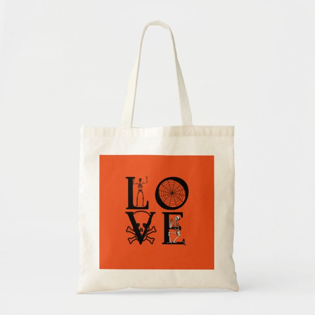 Tote Bag Amour personnalisé Araignée de crâne Halloween (Devant)