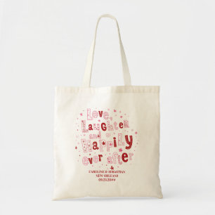 Tote Bag Amour Rire Heureusement Jamais Personnalisé Mariag