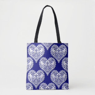 Tote Bag Amour sans couture Valentines Jour marine blanche