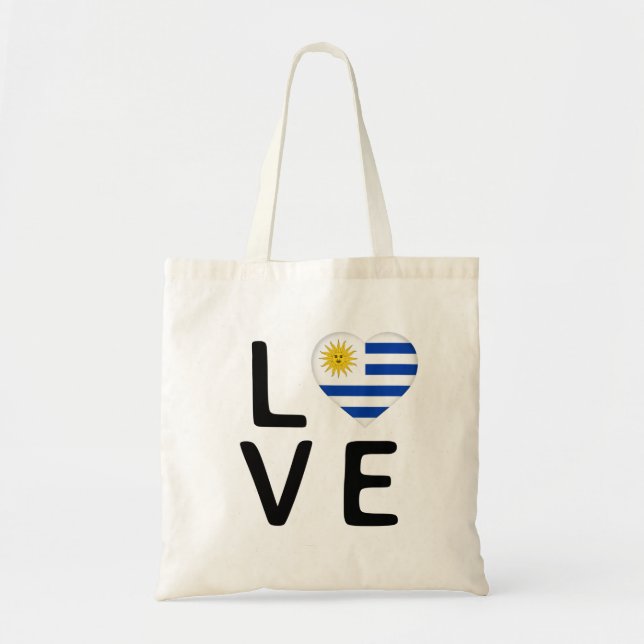 Tote Bag Amour - Uruguay Drapeau (Devant)