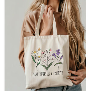 Tote Bag Amour vintage Fleur sauvage