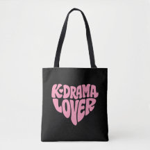 Amoureux de Kdrama Cœur Rose Typographie Simple No