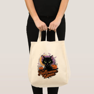 Tote Bag Amoureux de les chats d'Halloween