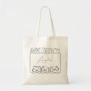 Tote Bag Amoureux des chats mignon Meow personnalisé