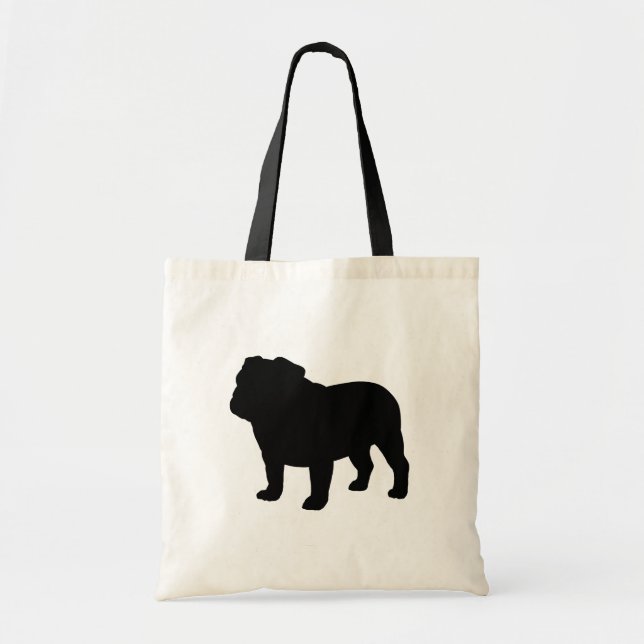 Tote Bag Amoureux des chiens frais anglais de la silhouette (Devant)