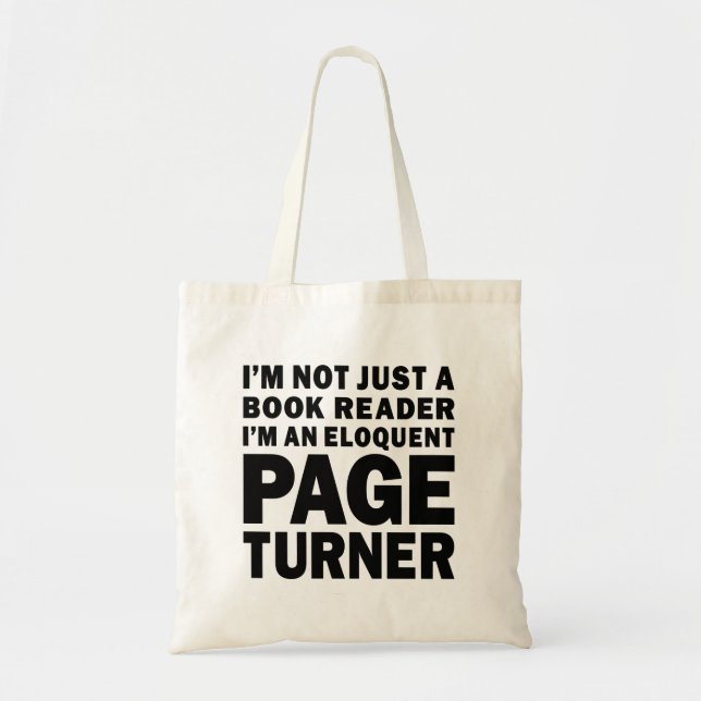 Tote Bag Amoureux Éloquent de Livres Tourneur de Page (Devant)