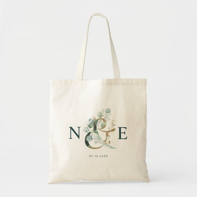 Tote Bag Ampersand Monogram Gold Green (Devant)