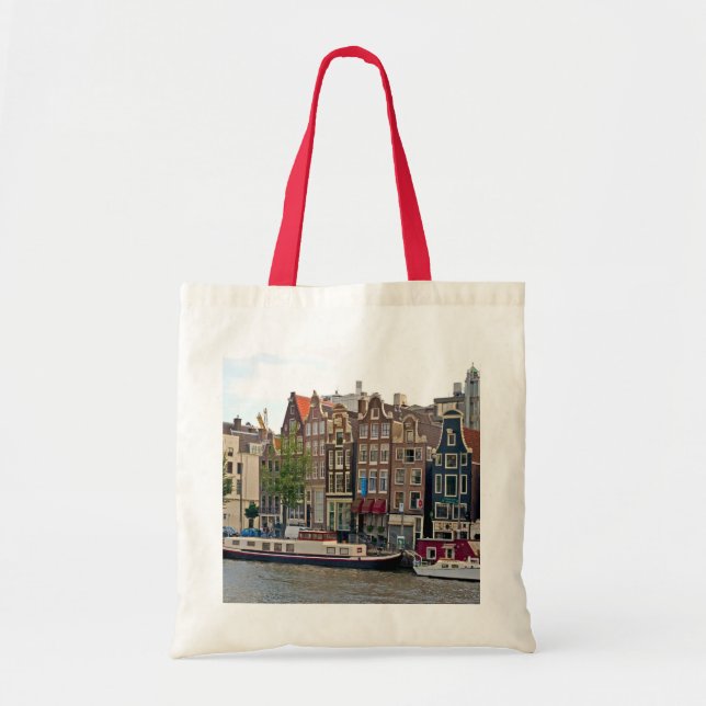 Tote Bag Amsterdam, maisons sur le canal (Devant)
