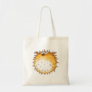 Tote Bag Amusant dessin animé Puffer Poisson Design