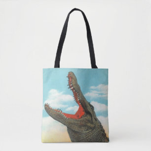 Tote Bag Amusant fou Alligator Chomp Épaule Fourre-tout