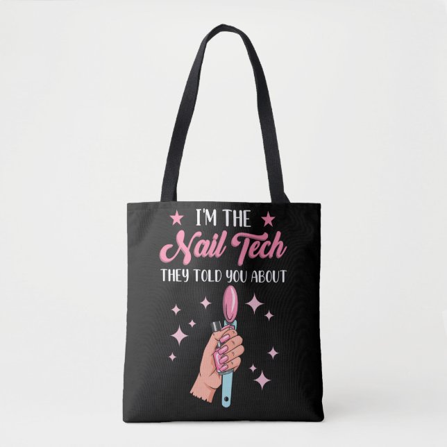 Tote Bag Amusant Nail Tech Employé Coworker Manicure (Devant)