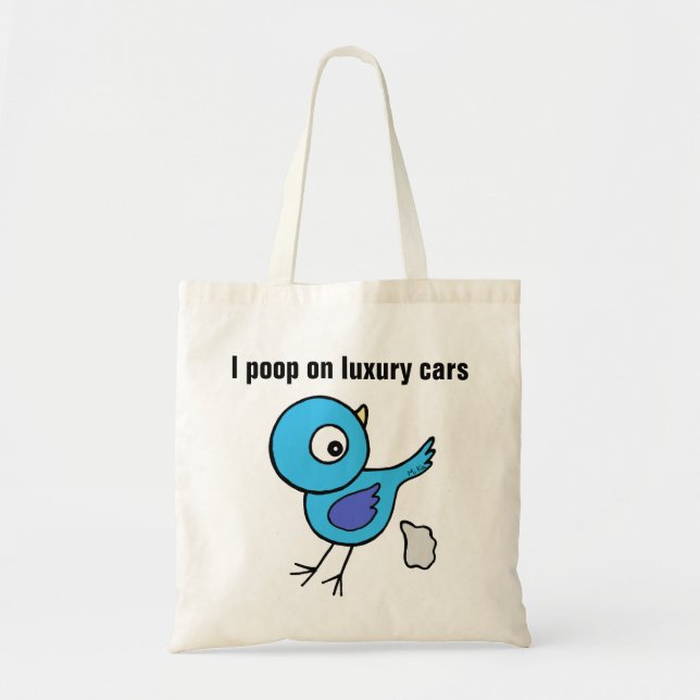 Tote Bag Amusant Oiseau Poop Cute Texte Personnalisé Protes (Devant)