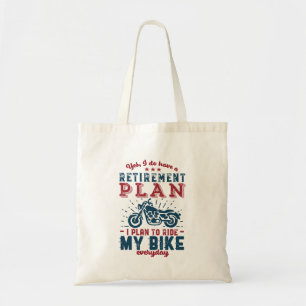 Tote Bag Amusant Retraité Vélo Plan de Retraite Voyage Mon 
