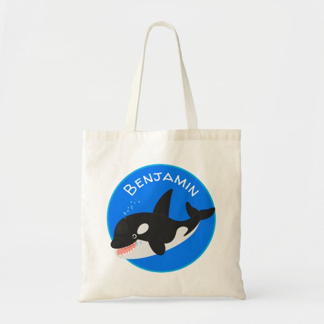 Tote Bag Amusante baleine orque mignonne dessin animé (Devant)