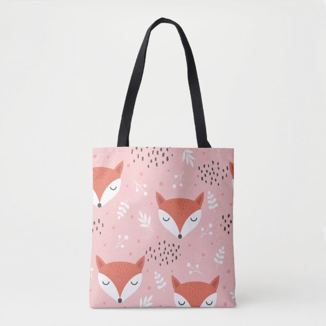 Tote Bag Amusement Fox : Motif de forêt mignon (Devant)