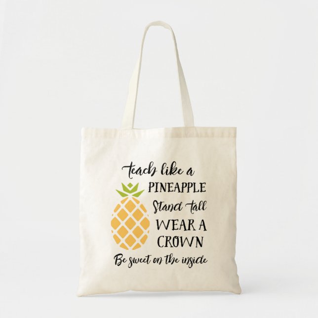 Tote Bag Ananas d'appréciation de maître d'école d'été (Devant)