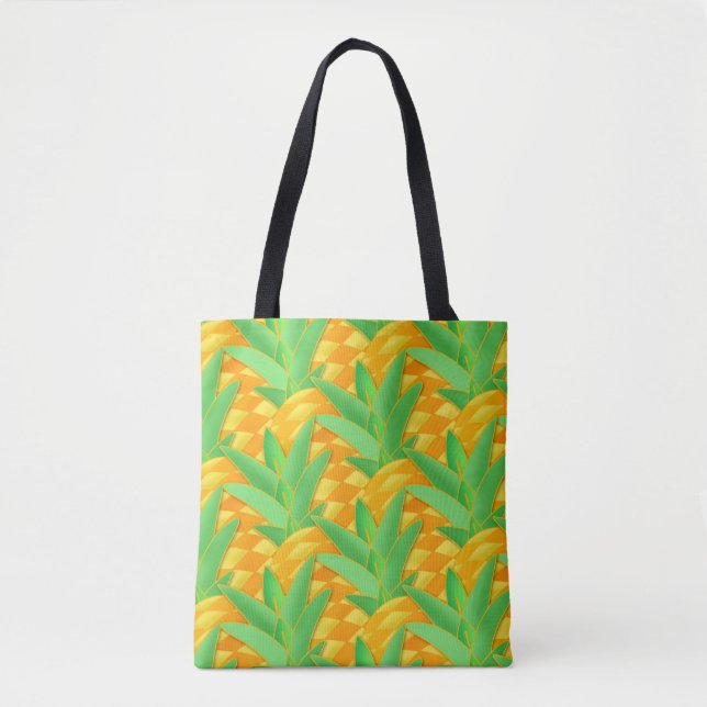 Tote Bag Ananas fou Joli Coucher de soleil Fruit Tropical (Devant)