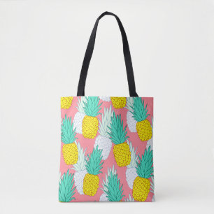 Tote Bag Ananas Tropical : Rouge Cartoon Chic.