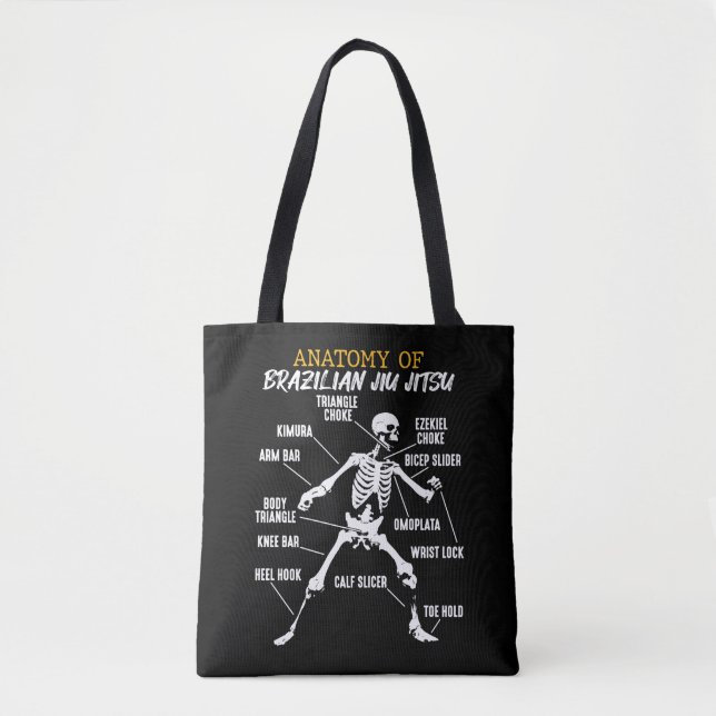 Tote Bag Anatomie du squelette brésilien du Jiu Jitsu Fight (Devant)
