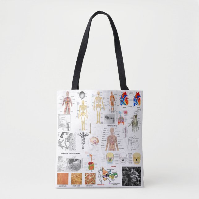 Tote Bag Anatomie humaine Couleur Médicale (Devant)