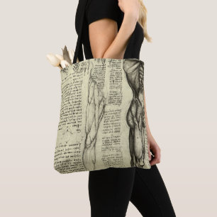 Tote Bag Anatomie humaine de Léonard de Vinci : muscles de
