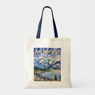 Tote Bag Anchorage Alaska Paysage Van Gogh Voyage Rétro