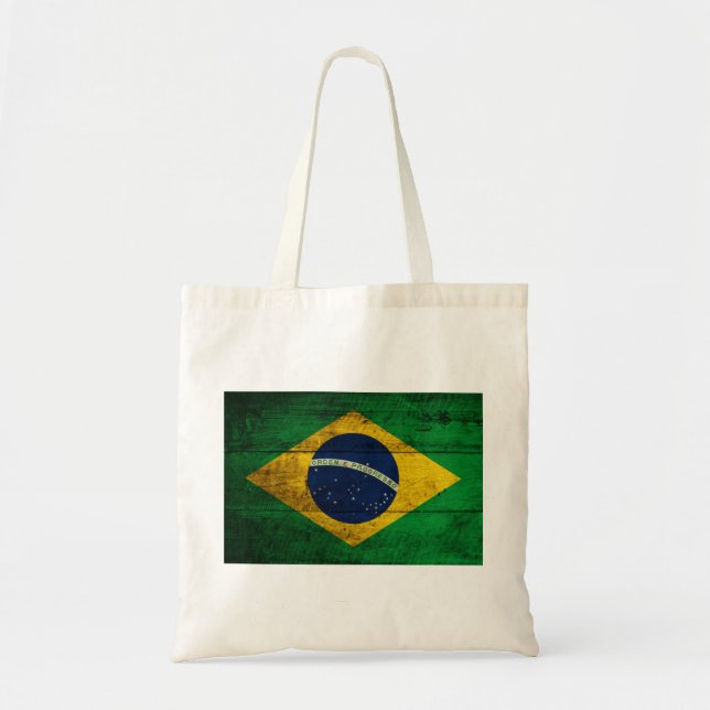 Tote Bag Ancien drapeau brésilien en bois (Devant)